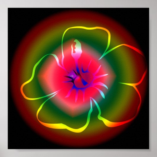 NEON FLOWER POSTER (Voorkant)