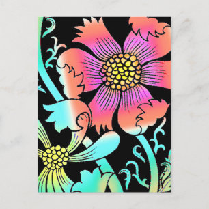 Neon Flowers Briefkaart