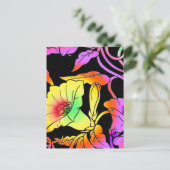 Neon Flowers Briefkaart (Staand voorkant)