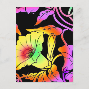 Neon Flowers Briefkaart
