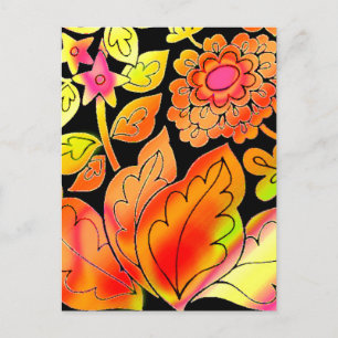 Neon Flowers Briefkaart