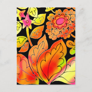 Neon Flowers Briefkaart