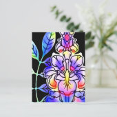 Neon Flowers Briefkaart (Staand voorkant)