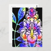 Neon Flowers Briefkaart (Voorkant / Achterkant)