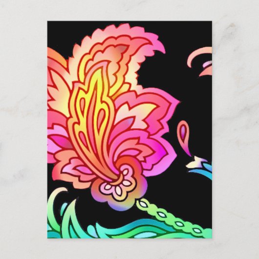 Neon Flowers Briefkaart (Voorkant)