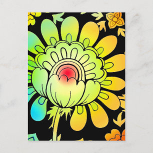 Neon Flowers Briefkaart