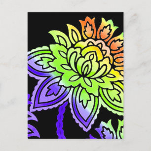 Neon Flowers Briefkaart