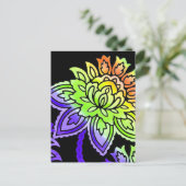Neon Flowers Briefkaart (Staand voorkant)
