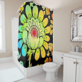 Neon Flowers Douchegordijn (In situ)