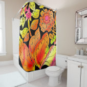 Neon Flowers Douchegordijn (In situ)