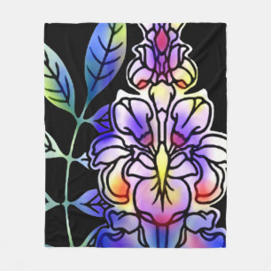Neon Flowers Fleece Deken