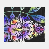 Neon Flowers Fleece Deken (Voorkant (Horizontaal))