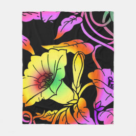 Neon Flowers Fleece Deken