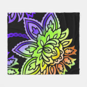 Neon Flowers Fleece Deken (Voorkant (Horizontaal))
