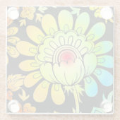 Neon Flowers Glazen Onderzetter (Achterkant)