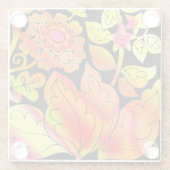 Neon Flowers Glazen Onderzetter (Achterkant)