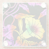 Neon Flowers Glazen Onderzetter (Achterkant)