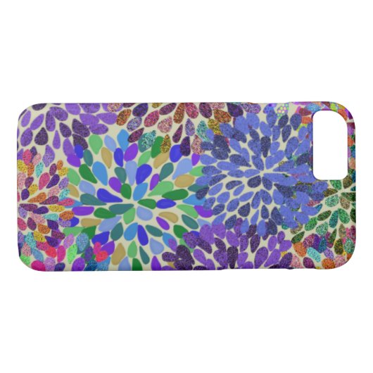 Neon Flowers iPhone case (Achterkant (Horizontaal))