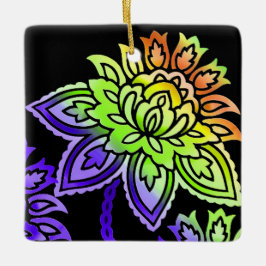 Neon Flowers Keramisch Ornament