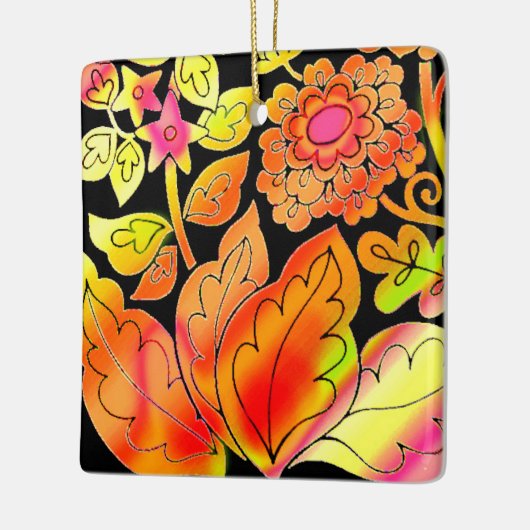 Neon Flowers Keramisch Ornament (Links)