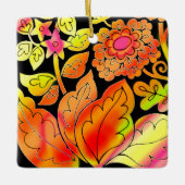 Neon Flowers Keramisch Ornament (Voorkant)