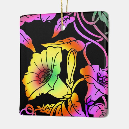 Neon Flowers Keramisch Ornament (Links)