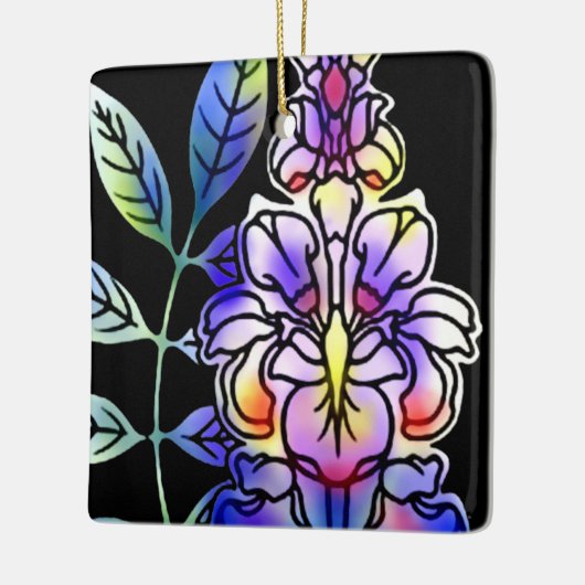 Neon Flowers Keramisch Ornament (Links)