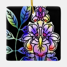 Neon Flowers Keramisch Ornament