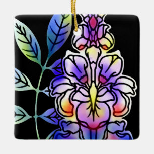 Neon Flowers Keramisch Ornament