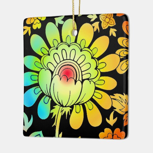 Neon Flowers Keramisch Ornament (Links)