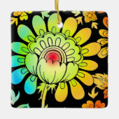 Neon Flowers Keramisch Ornament (Voorkant)