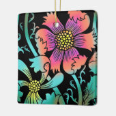 Neon Flowers Keramisch Ornament (Links)