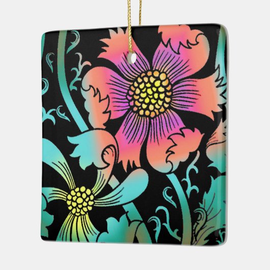 Neon Flowers Keramisch Ornament (Links)