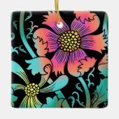 Neon Flowers Keramisch Ornament (Voorkant)