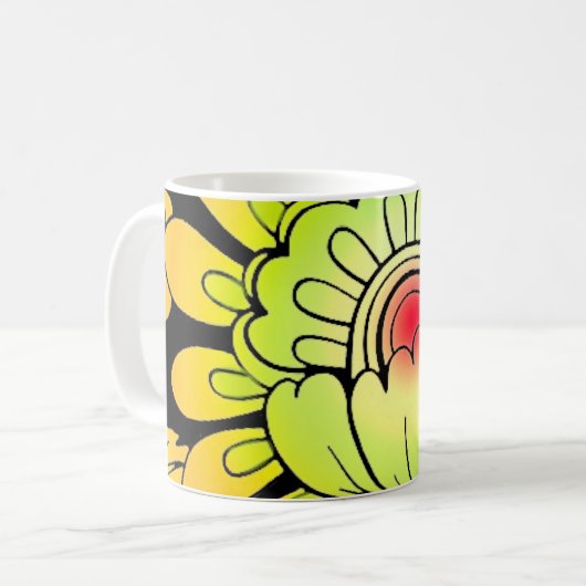 Neon Flowers Koffiemok (Voorkant links)