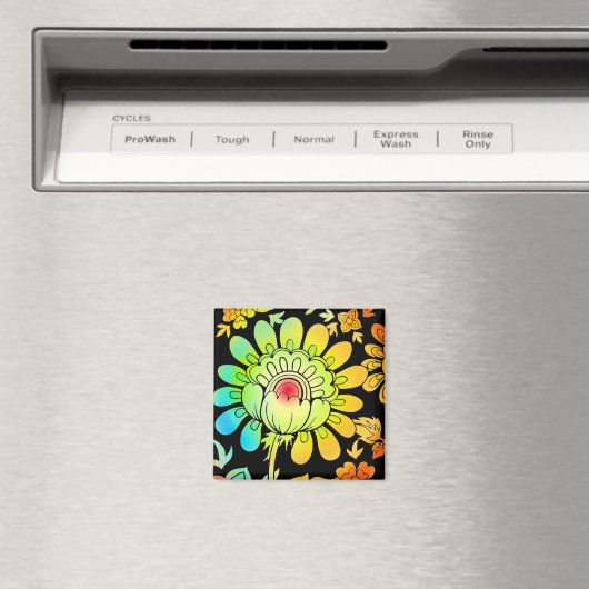 Neon Flowers Magneet (Insitu (Vaatwasser))