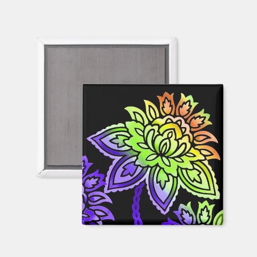 Neon Flowers Magneet (Voorkant / Achterkant)