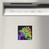 Neon Flowers Magneet (Insitu (Vaatwasser))