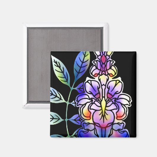 Neon Flowers Magneet (Voorkant / Achterkant)