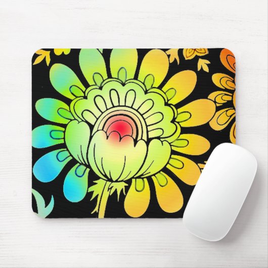 Neon Flowers Muismat (Met muis)