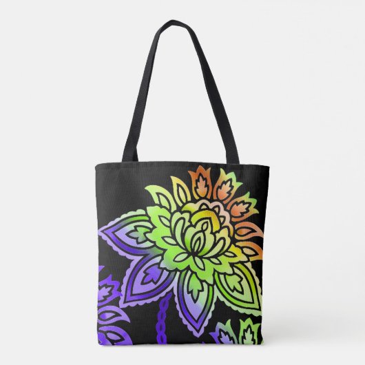 Neon Flowers Tote Bag (Achterkant)