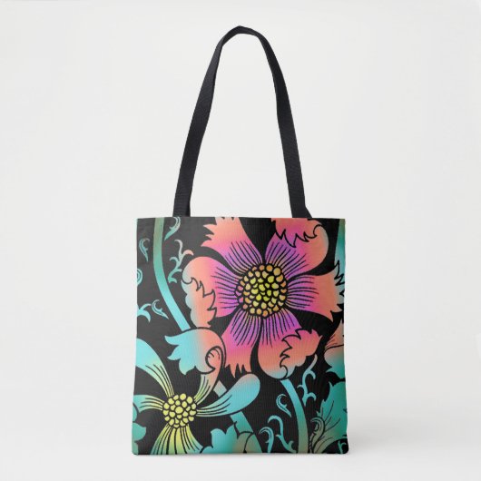 Neon Flowers Tote Bag (Voorkant)