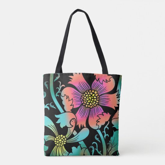 Neon Flowers Tote Bag (Achterkant)