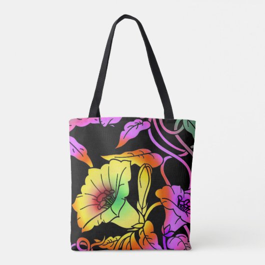 Neon Flowers Tote Bag (Achterkant)