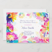 Neon Flowers tuin waterverf Kaart (Voorkant)