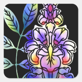 Neon Flowers Vierkante Sticker