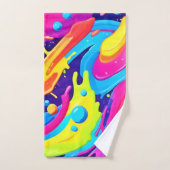 Neon Fluid Art Bad Handdoek (Handdoek)