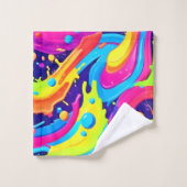 Neon Fluid Art Bad Handdoek (Wasdoekje)