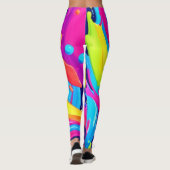 Neon Fluid Art Leggings (Achterkant)