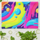 Neon Fluid Art Theedoek (Gevouwen)